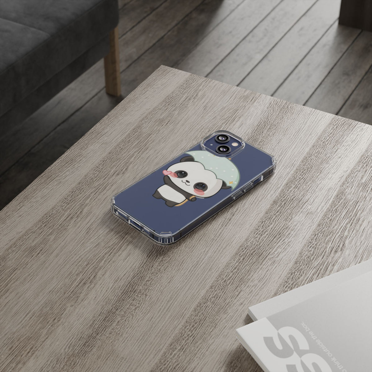Kawaii Panda Clear Impact-Resistant Phone Case