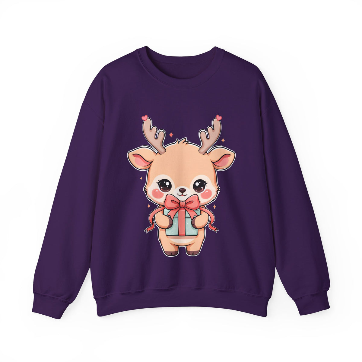 Kawaii Reindeer Christmas Sweatshirt, Cute Gift Crewneck