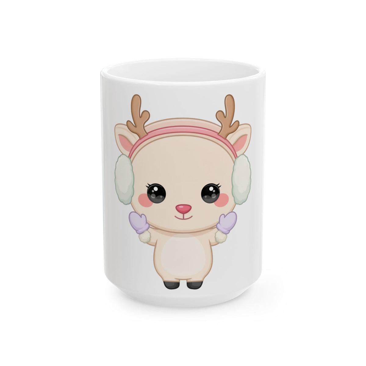 Kawaii Reindeer Mug for Cozy Winter Coffee Moments