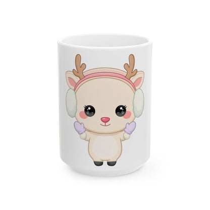Kawaii Reindeer Mug for Cozy Winter Coffee Moments