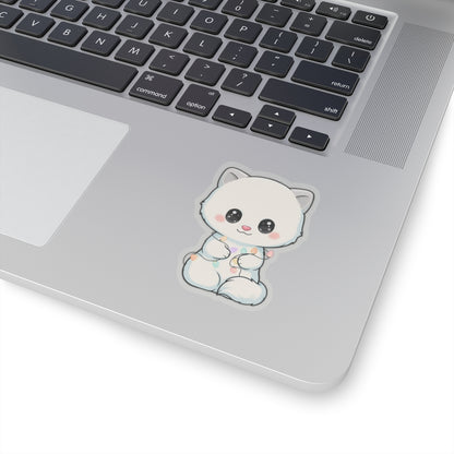 Kawaii Arctic Fox Sticker with Fairy Lights