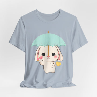 Kawaii Bunny T-Shirt, Cute Umbrella Rabbit Tee