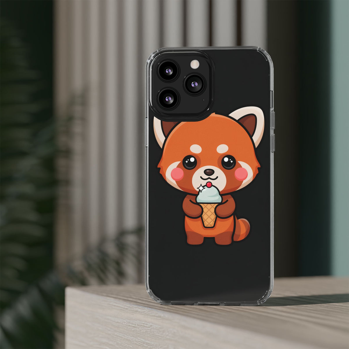 Kawaii Red Panda Phone Case with Ice Cream