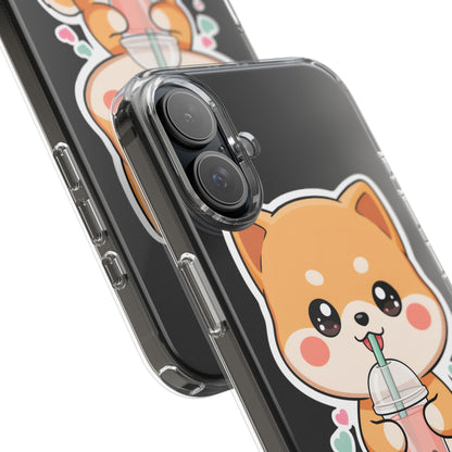 Kawaii Shiba Inu Phone Case for Bubble Tea Lovers