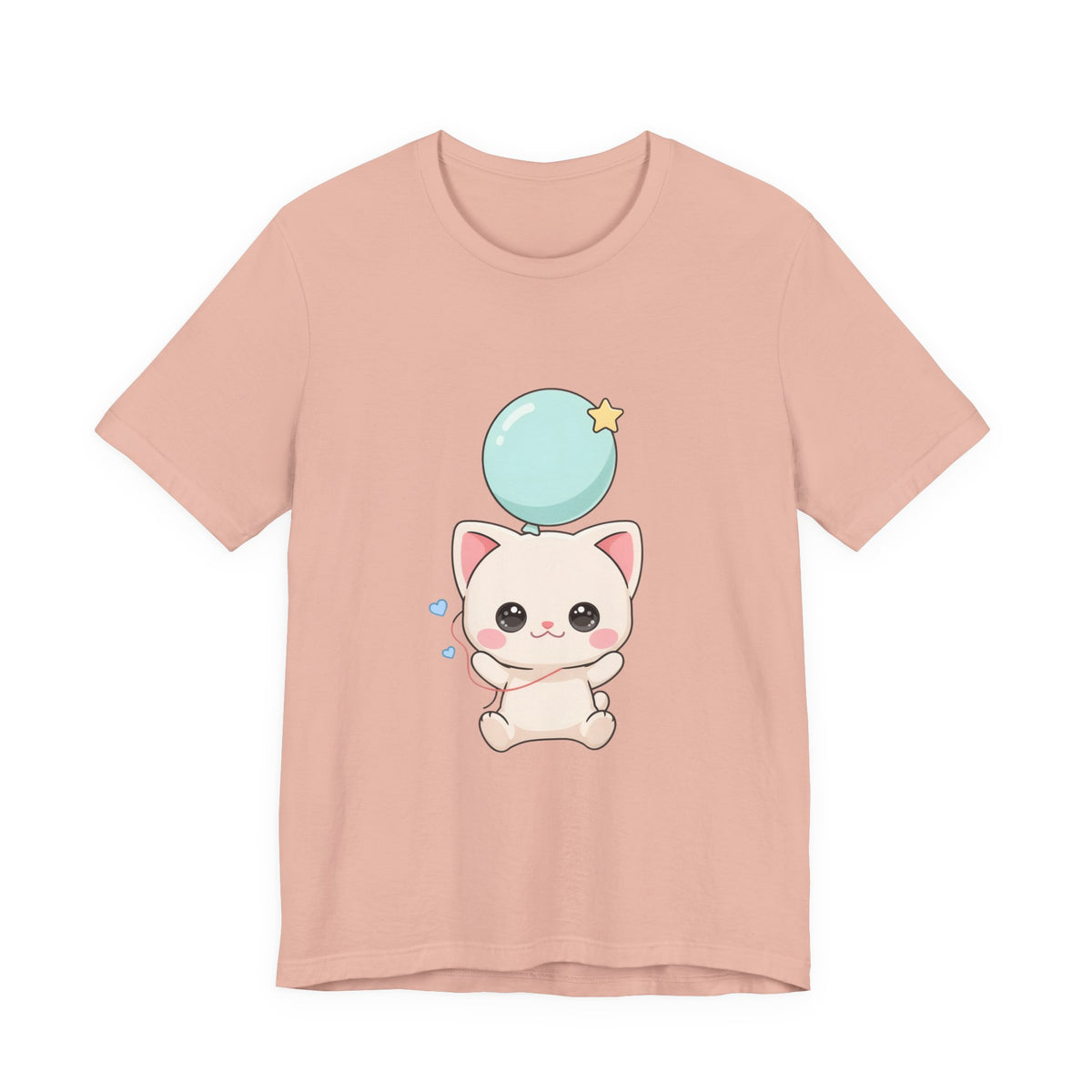 Kawaii Cat Balloon T-Shirt, Cute Chibi Kitty Tee