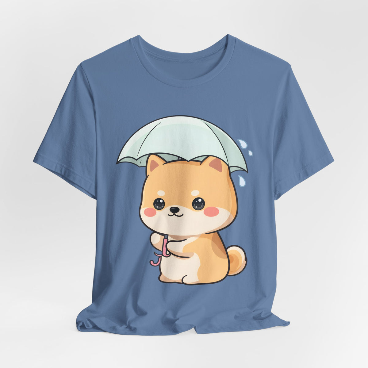 Kawaii Shiba Inu Umbrella T-Shirt for Rainy Day Fans