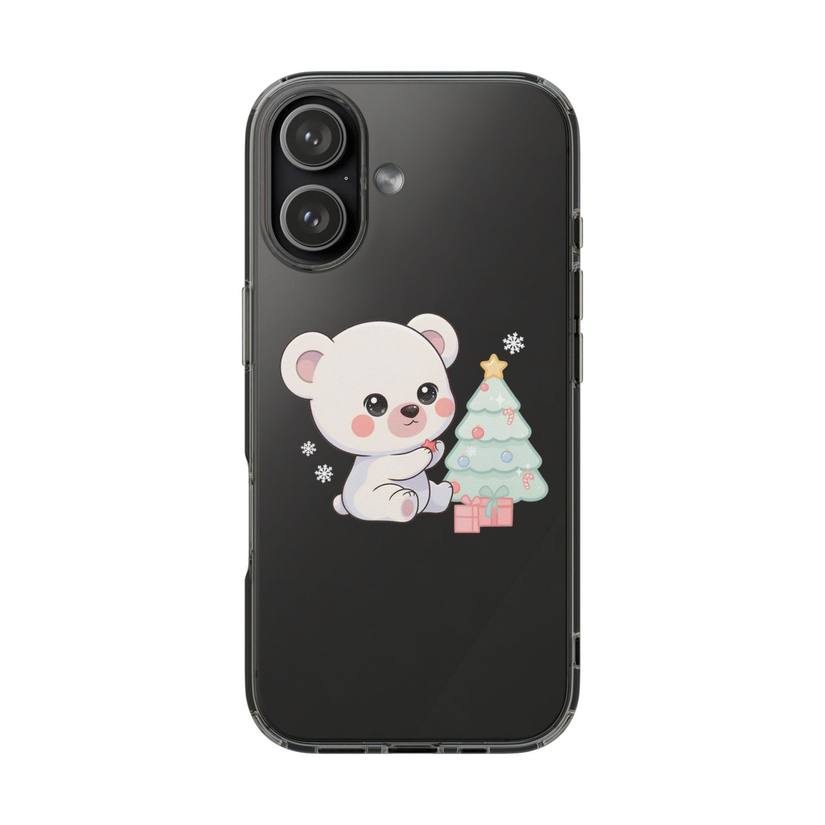 Christmas Polar Bear Phone Case, Kawaii Holiday Accessory