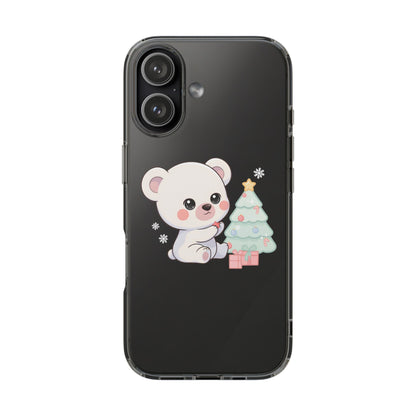 Christmas Polar Bear Phone Case, Kawaii Holiday Accessory
