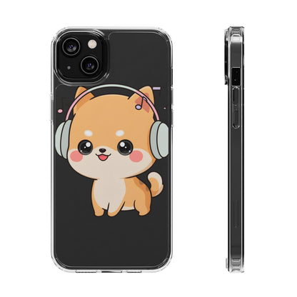 Kawaii Shiba Inu Phone Case – Music Lover Clear Case