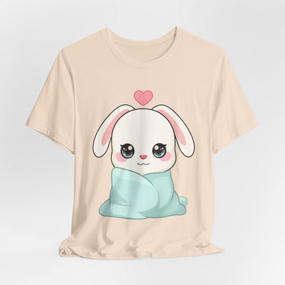 Cozy Bunny T-Shirt, Kawaii Blanket Bunny Tee