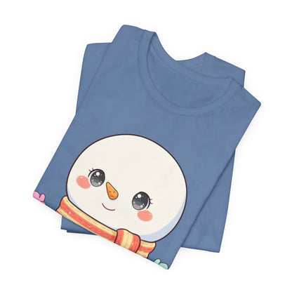 Kawaii Snowman Christmas T-Shirt for Cute Holiday Cheer