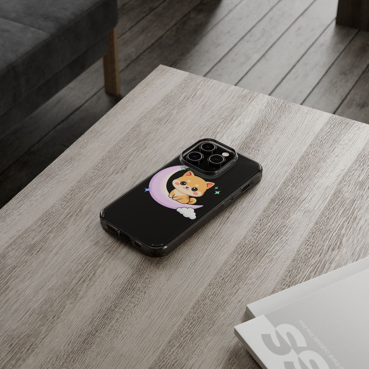 Kawaii Shiba Inu Phone Case – Crescent Moon Cutie