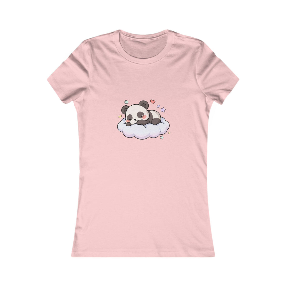 Kawaii Panda Women's Tee, Sleeping Panda on a Cloud