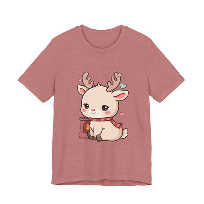 Kawaii Reindeer T-Shirt for Cozy Christmas Fans