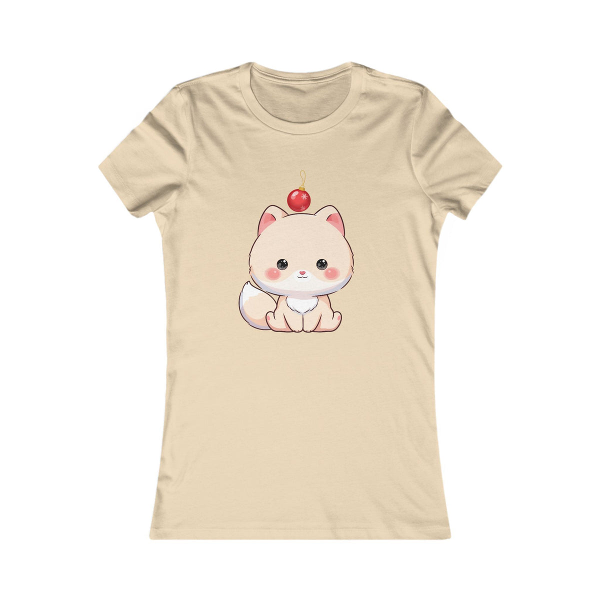 Kawaii Arctic Fox Christmas Tee for Holiday Decorating