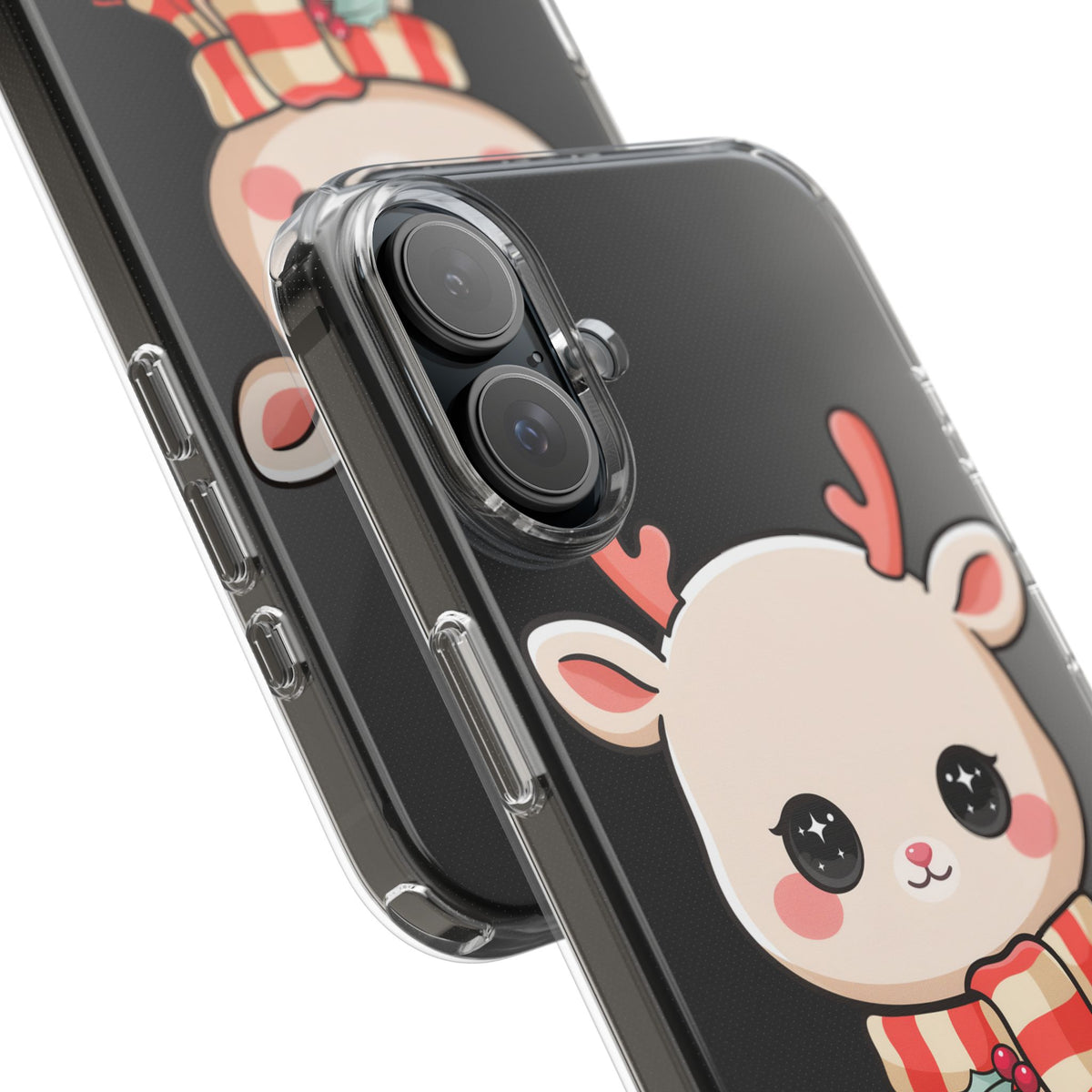 Christmas Reindeer Phone Case, Cute Kawaii Holiday Gift