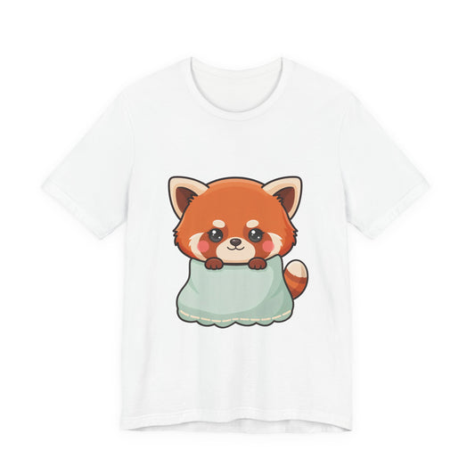 Kawaii Red Panda T-Shirt, Cozy Blanket Chibi Animal Tee