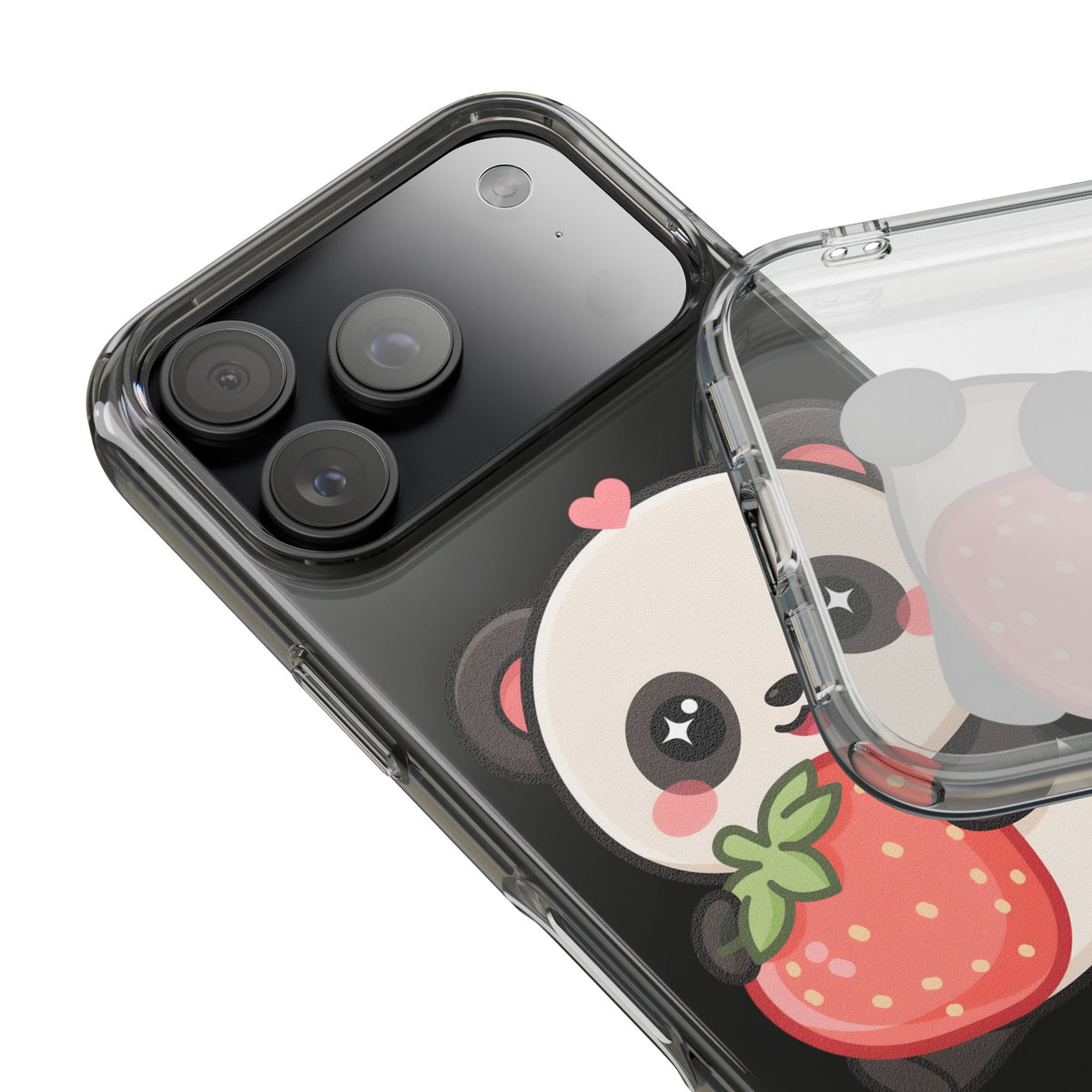 Kawaii Panda Phone Case, Sweet Strawberry Gift