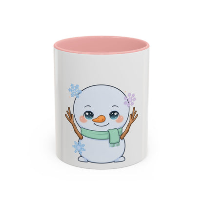 Kawaii Snowman Accent Coffee Mug for Winter Fans