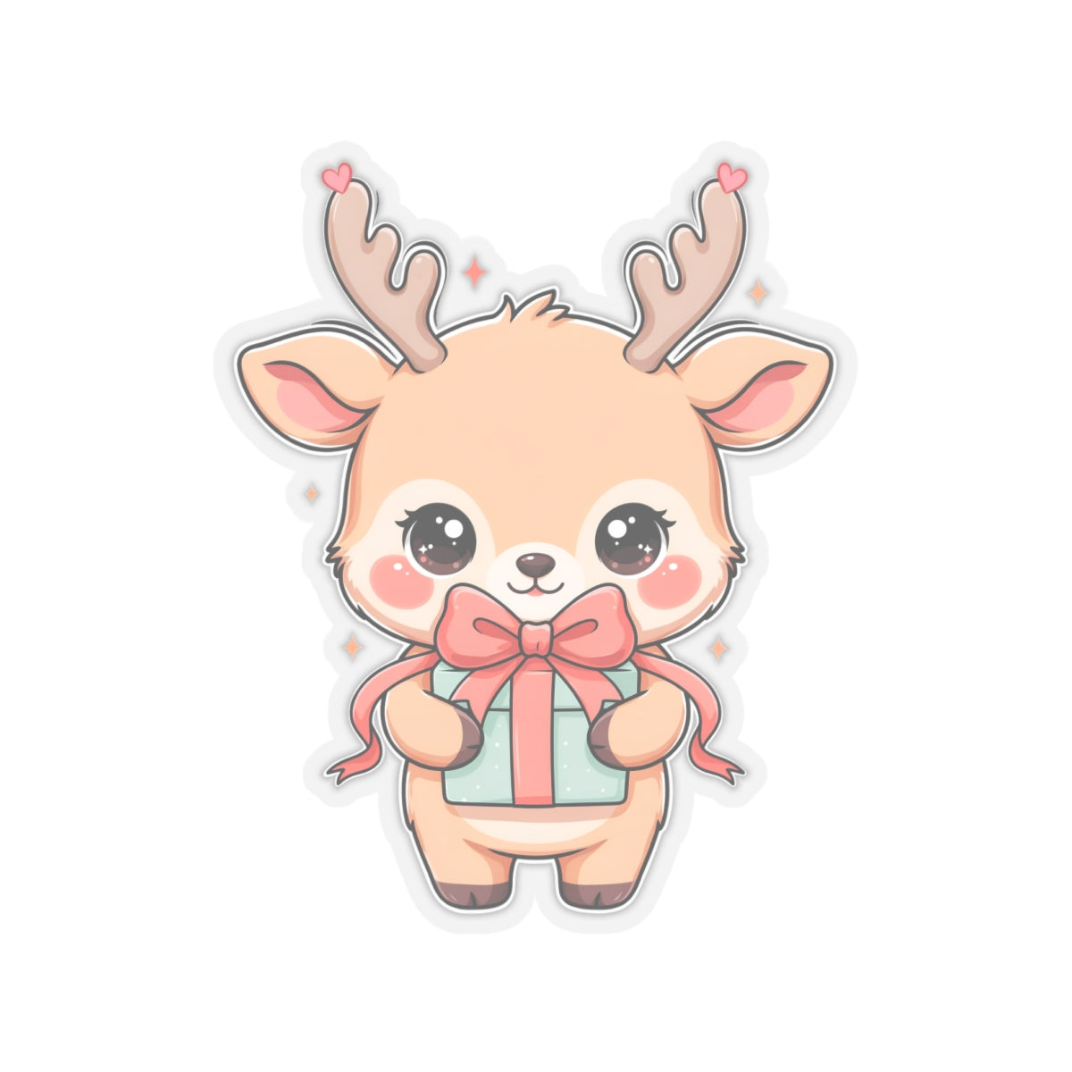 Kawaii Reindeer Sticker for Cute Holiday Decorating