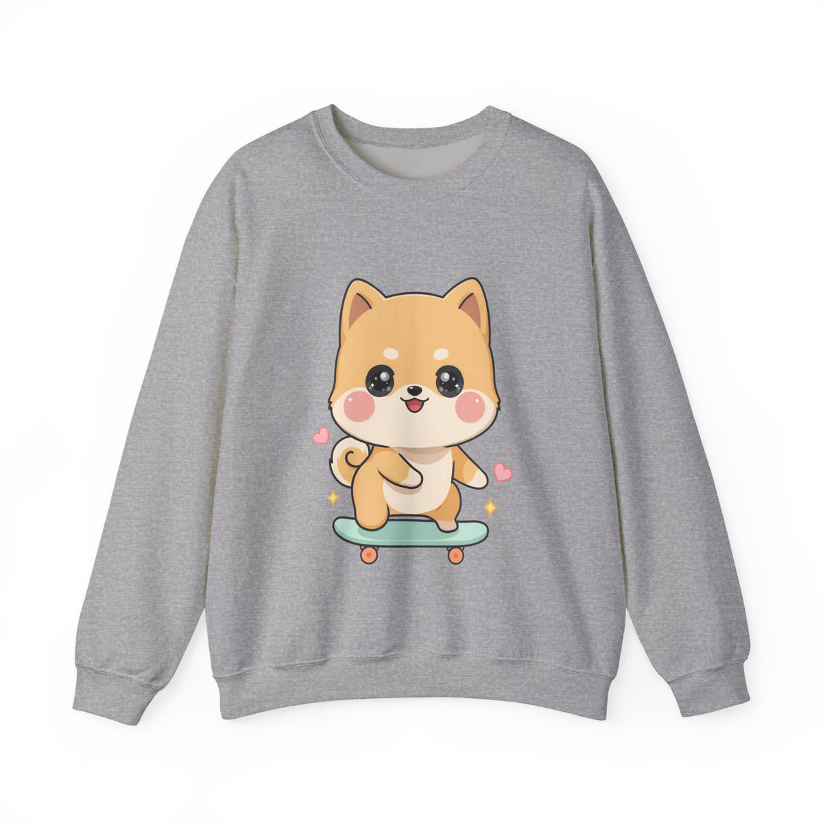 Kawaii Shiba Inu Skateboard Sweatshirt, Cute Dog Lover Gift