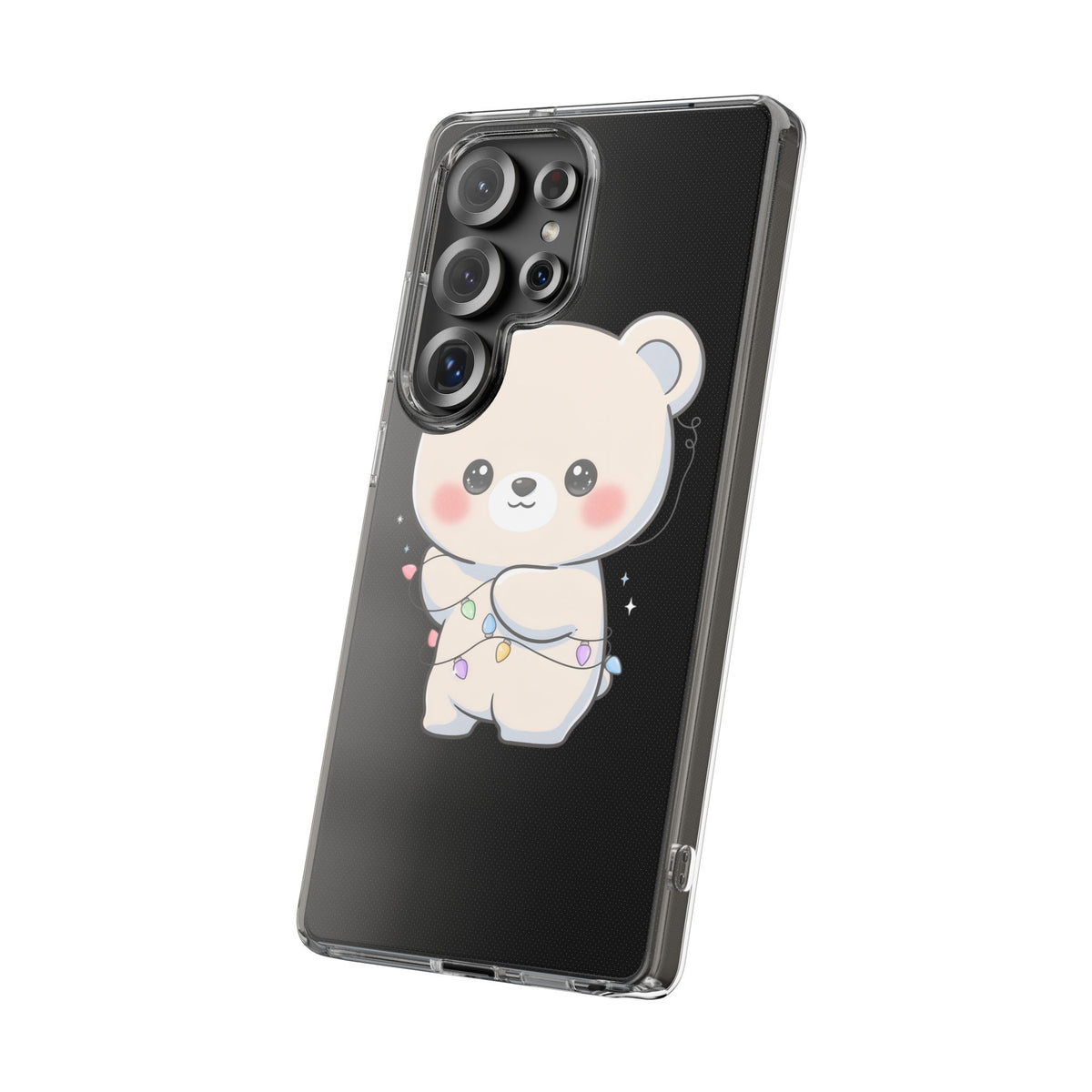 Kawaii Polar Bear Phone Case with Fairy Lights
