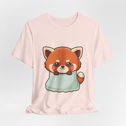 Kawaii Red Panda T-Shirt, Cozy Blanket Chibi Animal Tee