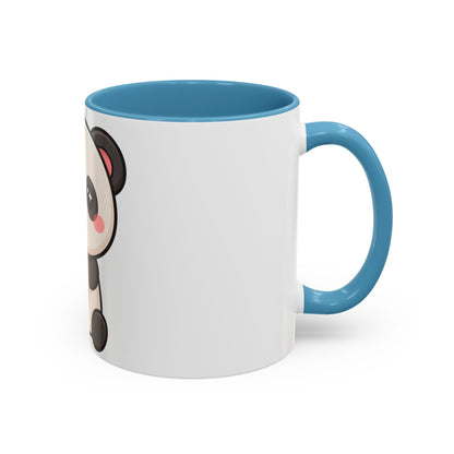 Kawaii Panda Accent Coffee Mug, Strawberry Lover Gift