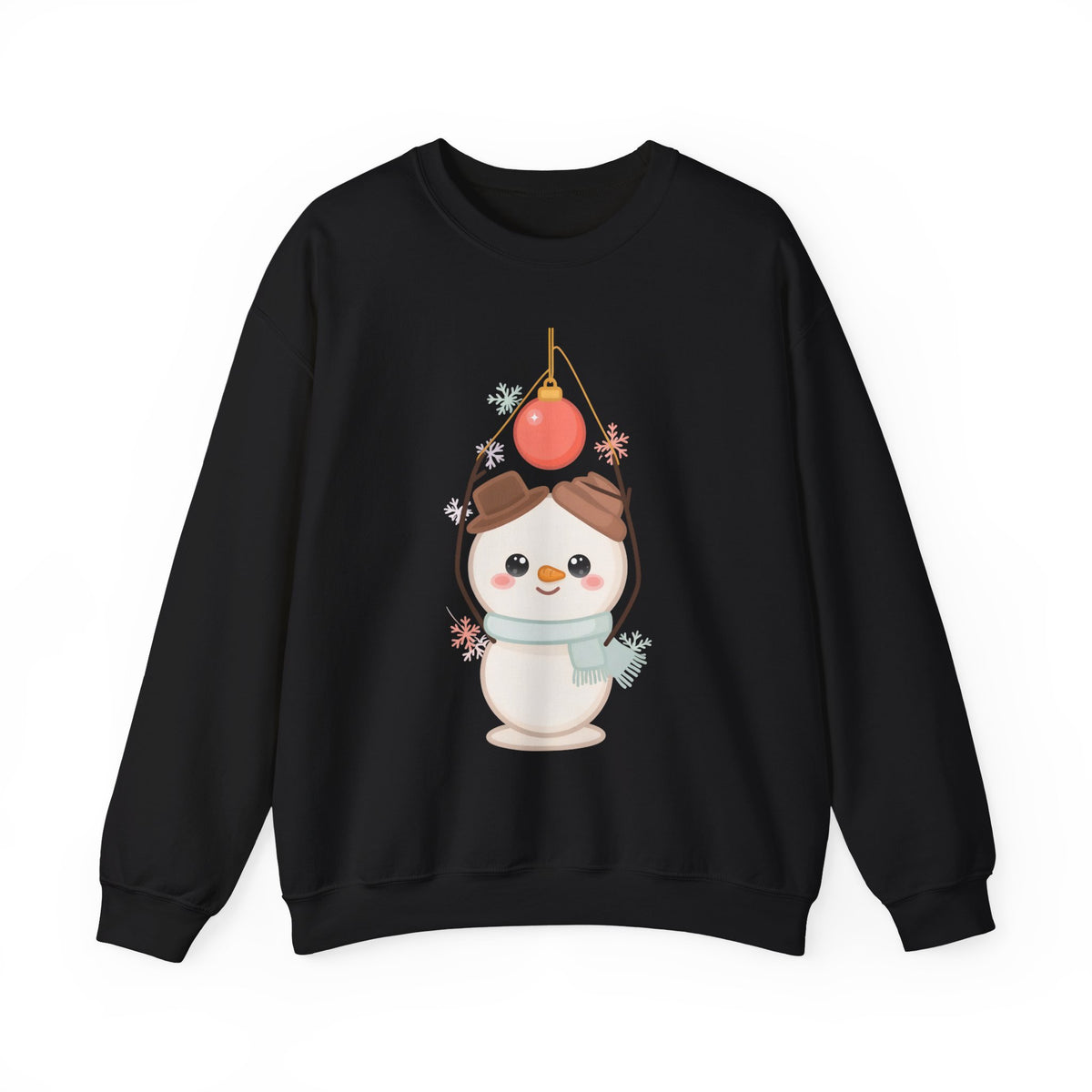 Cute Snowman Christmas Sweatshirt, Kawaii Holiday Crewneck