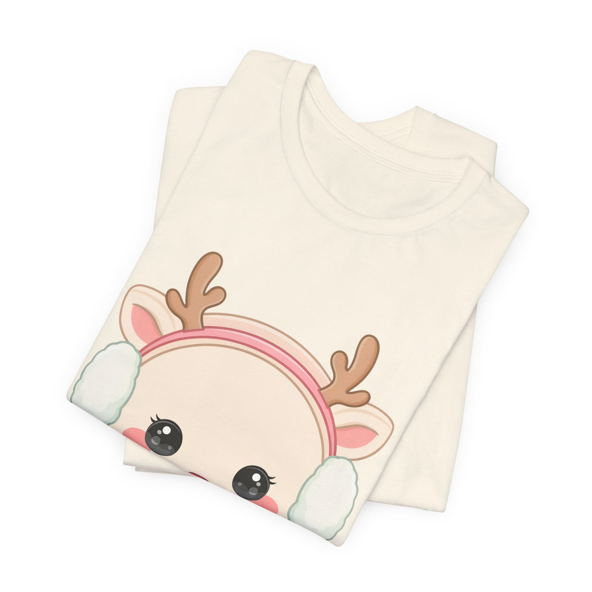 Kawaii Reindeer T-Shirt, Cute Winter Animal Tee