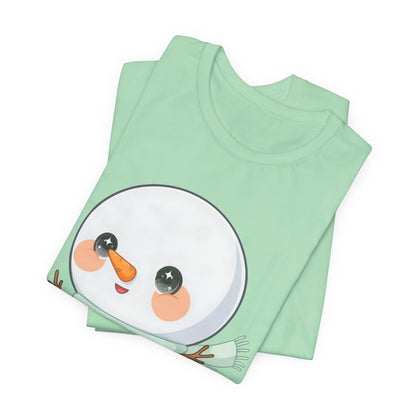 Cute Snowman T-Shirt, Kawaii Ice Skating Holiday Gift