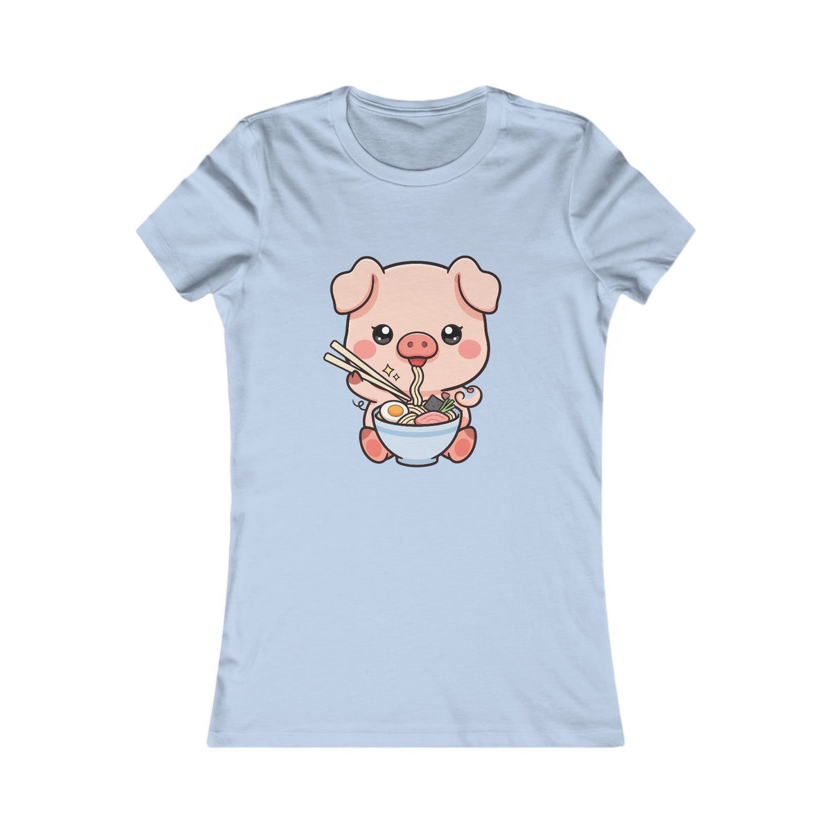 Kawaii Pig Ramen Tee for Cute Foodie Fans