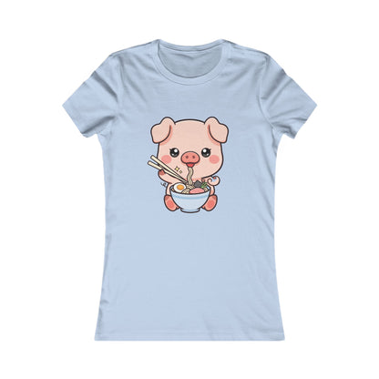 Kawaii Pig Ramen Tee for Cute Foodie Fans