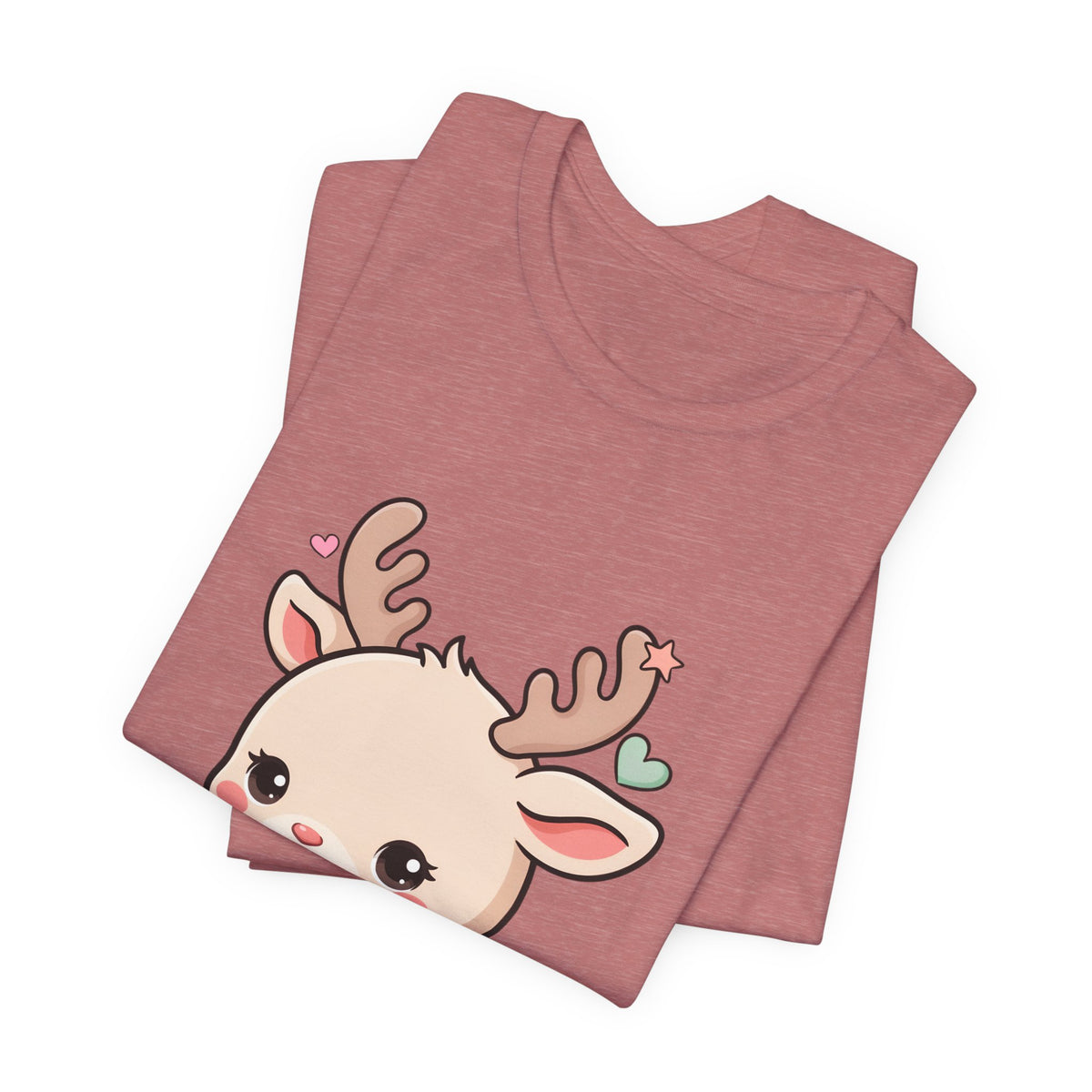 Kawaii Reindeer T-Shirt for Cozy Christmas Fans