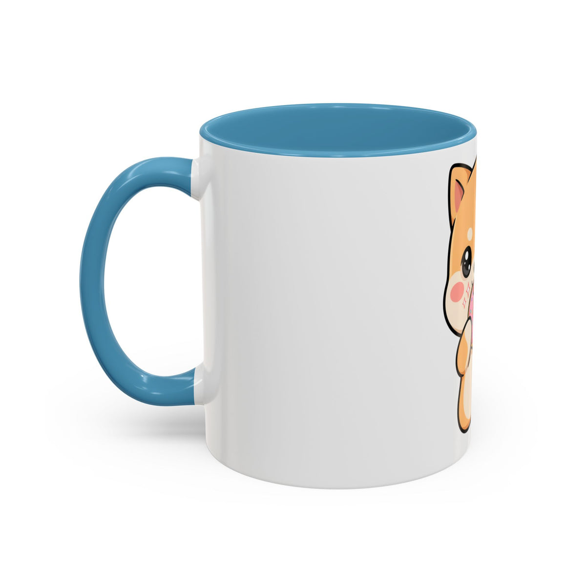 Shiba Inu Donut Mug, Kawaii Accent Coffee Mug