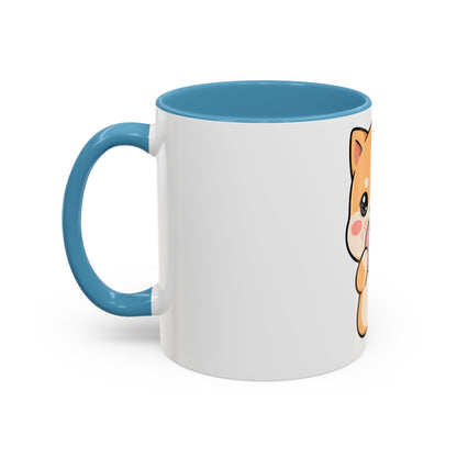 Shiba Inu Donut Mug, Kawaii Accent Coffee Mug