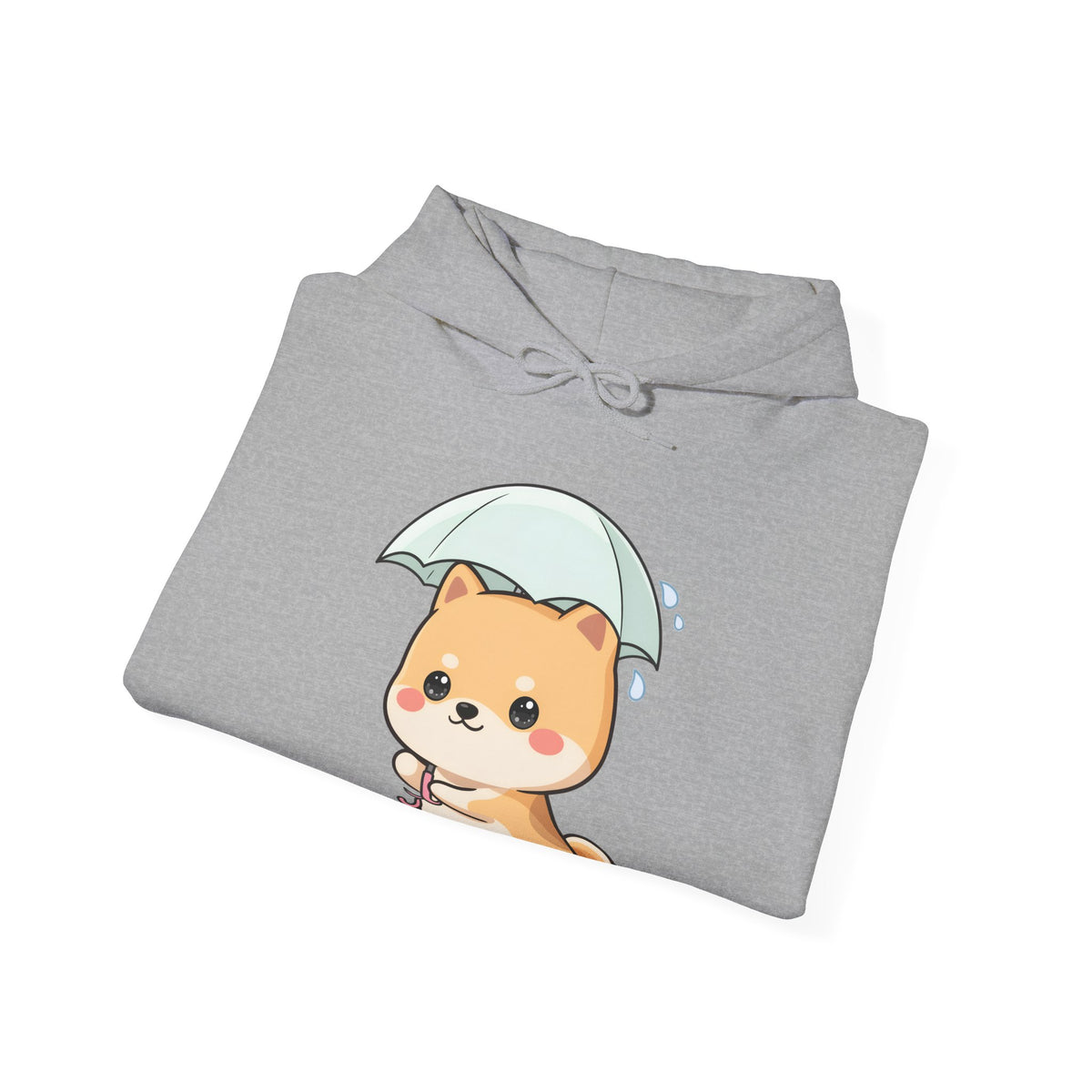 Kawaii Shiba Inu Hoodie, Cute Umbrella Dog Sweatshirt