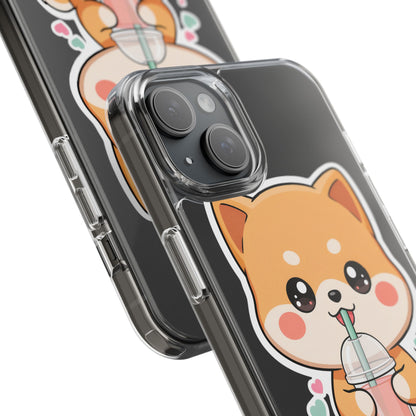 Kawaii Shiba Inu Phone Case for Bubble Tea Lovers