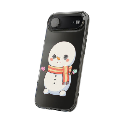 Kawaii Snowman Phone Case – Cute Christmas Clear Case