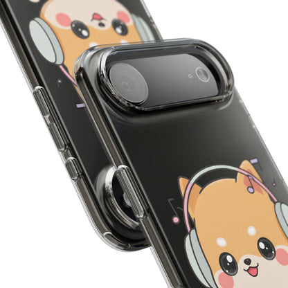 Kawaii Shiba Inu Phone Case – Music Lover Clear Case