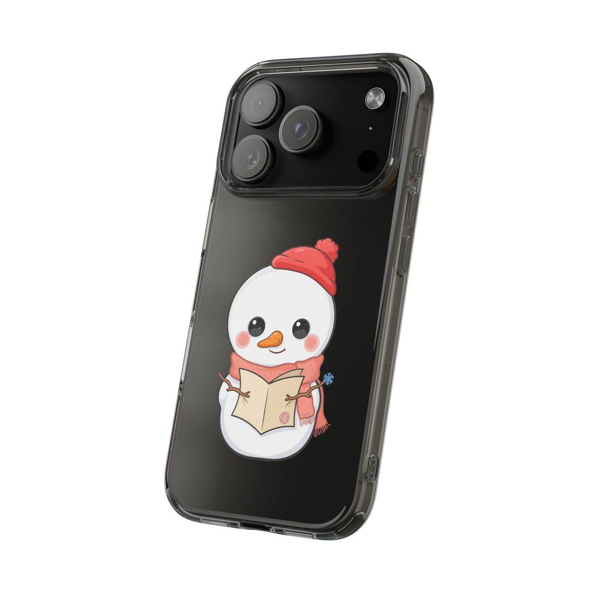 Kawaii Snowman Phone Case Reading to Santa