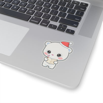 Christmas Polar Bear Sticker for Cozy Holiday Cheer