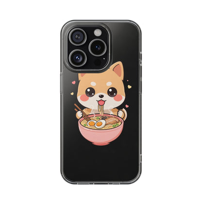 Kawaii Shiba Inu Ramen Clear Impact-Resistant Case