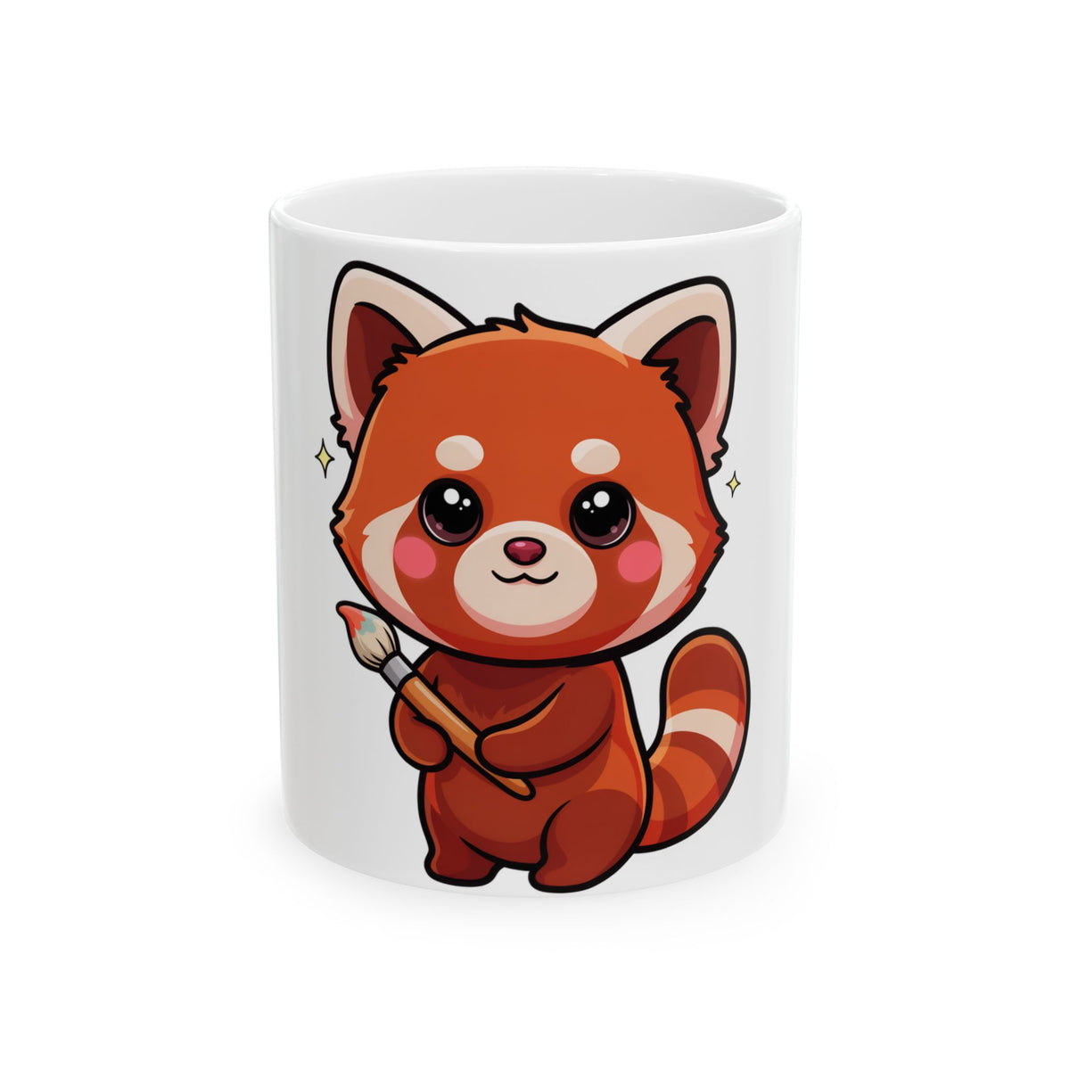 Kawaii Red Panda Mug, Cute Artist Gift
