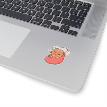 Sleeping Gingerbread Man Christmas Sticker