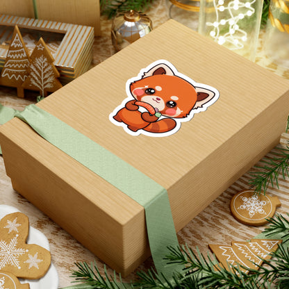 Kawaii Red Panda Sushi Kiss-Cut Sticker Gift