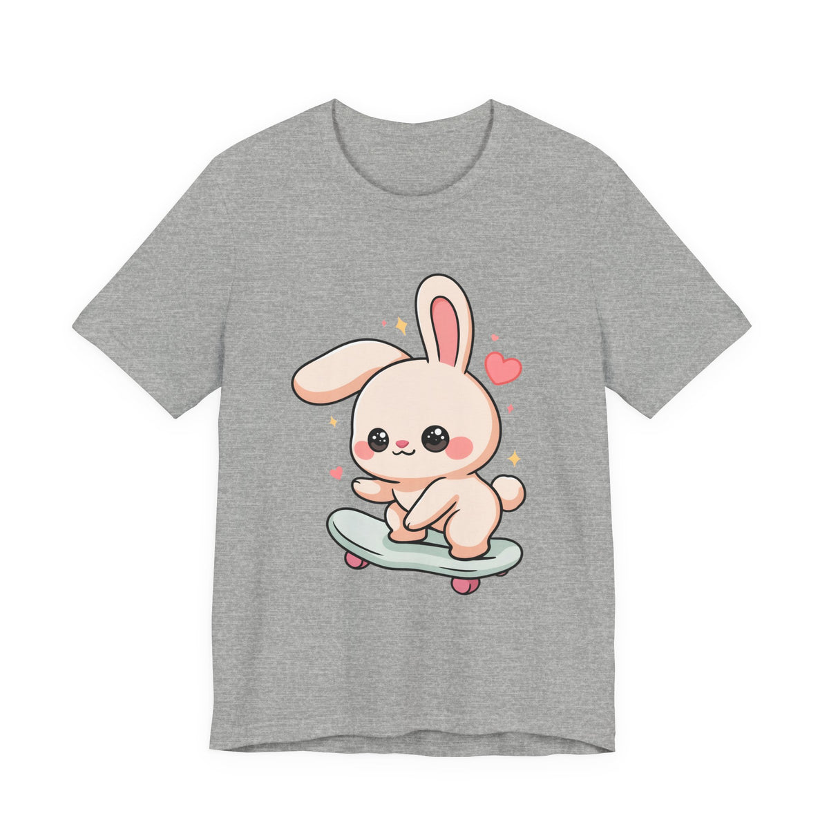 Kawaii Bunny Skateboard T-Shirt for Cute Style Fans