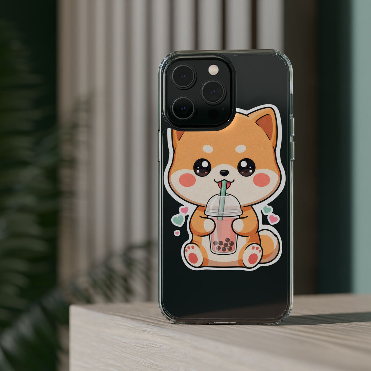 Kawaii Shiba Inu Phone Case for Bubble Tea Lovers