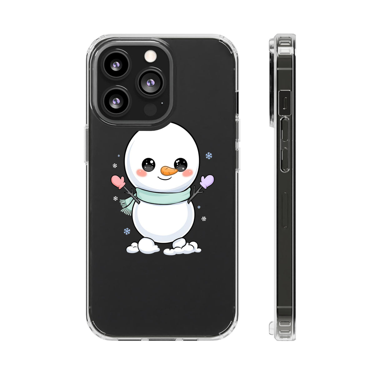Kawaii Snowman Clear Impact-Resistant Case