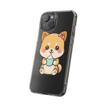 Kawaii Shiba Inu Phone Case with Latte
